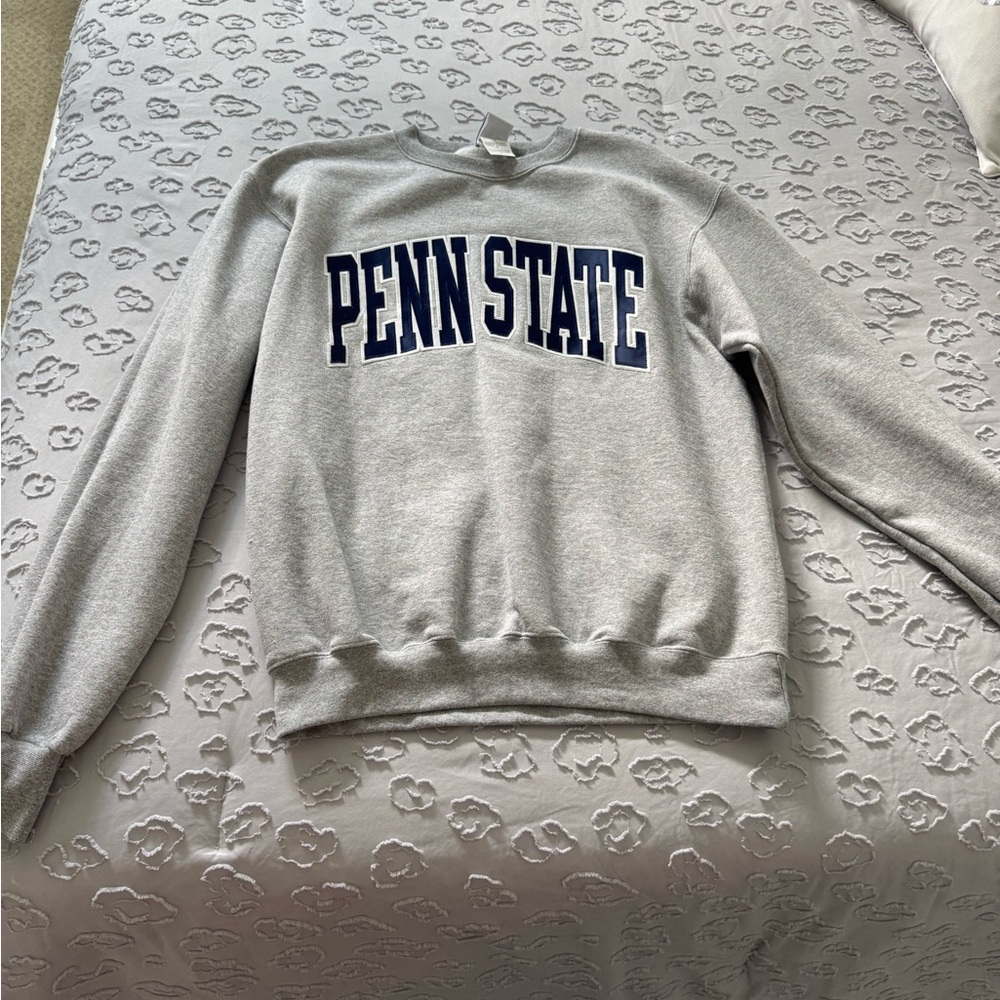 Champion Gray Crewneck Sweater with Penn State Logo